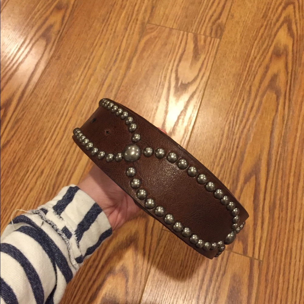 Studded brown belt